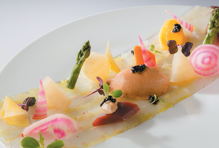 La cuisine du restaurant Côté d’Arguin : des créations raffinées inspirées des produits du bassin d’Arcachon.