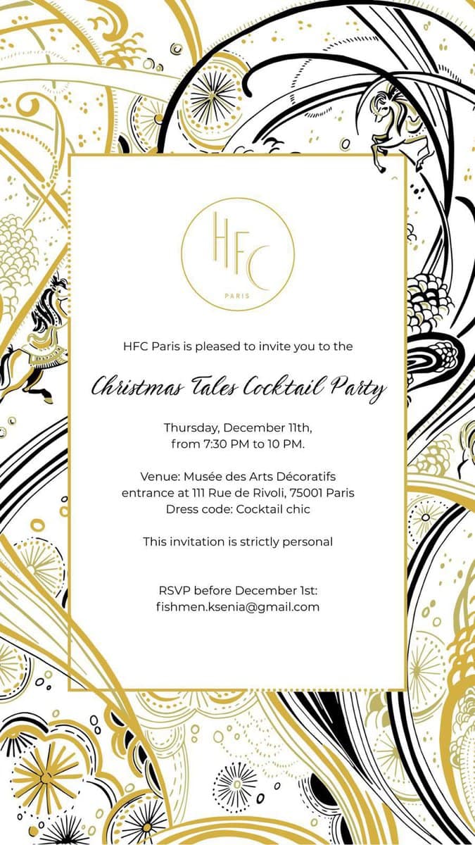 Invitation au Christmas Tales Cocktail Party de HFC Paris