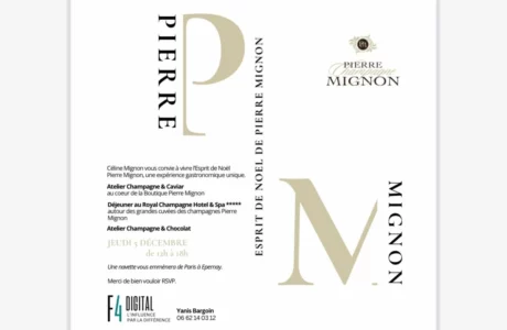 The invitation for Christmas event with Maison Pierre Mignon
