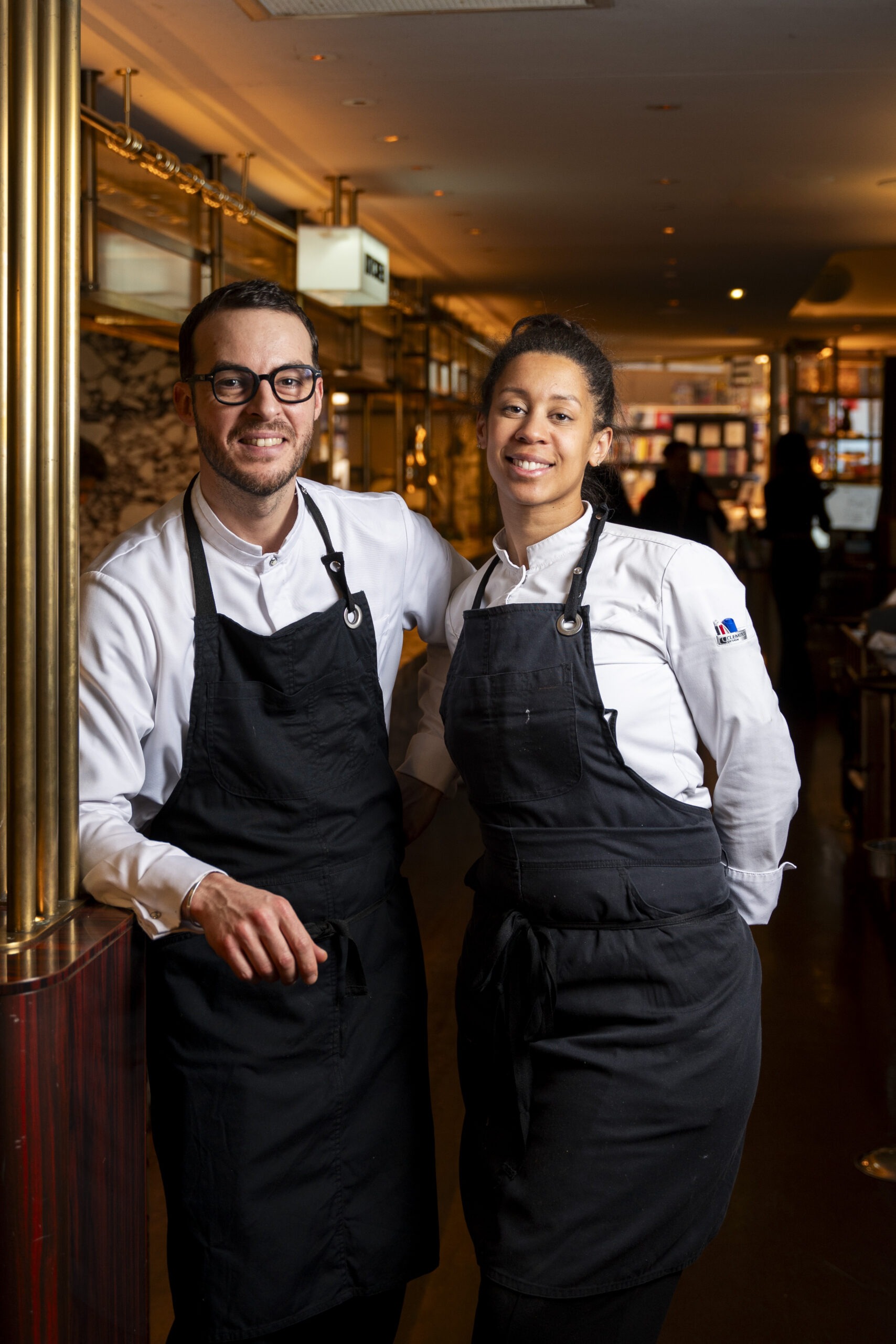 Les chefs étoilés Bruno Aubin et Lena Thiam